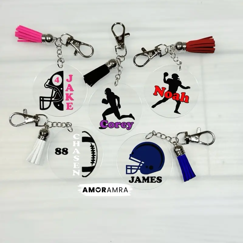 Personalized Football Keychain Football Helmet Keychain Football Team Bulk Gift