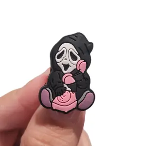 Ghost Face Halloween Horror Croc Charm