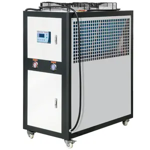 【fathersdaygift】VEVOR Industrial Water Chiller6HP 16 Gal Air-Cooled Industrial Water Chiller15,100 Kcal/h Cooling Capacity with Finned Condenser Micro-Computer Control 60L Water Tankfor Cooling Water