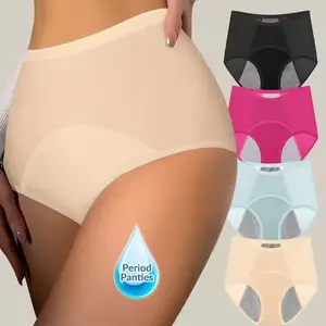 4-Pack Women’s Period Panties – Moisture-Wicking, Sweat-Resistant Mesh Triangle Underwear, Breathable & Leak-Protection for Menstrual Days Womenswear Bridal Basic Minimalist Mix Color period underwear