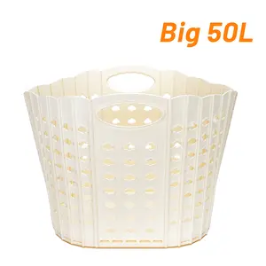 Laundry Basket with Handle Collapsible Hamper Foldable 50L Storage Organizer for Home Bathroom Laundry Room Household Essentials Summer Gift Bedroom Decor