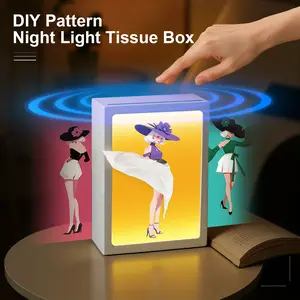 【FaddishDeal】Creative Skirt-Shaped Tissue Holder with Interchangeable Patterned Lid Adorably Designed Animal-Themed Decorative Lamp Perfect for Bathrooms, Living Rooms, and Bedrooms.