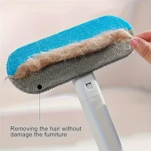 Cat/Dog Hair Remover with Extra long Handle,Reusable Pet Hair Remover Brush,Cat Lint Squeegee for Furniture,Carpet,Clothes, Bedding,Car,Window.