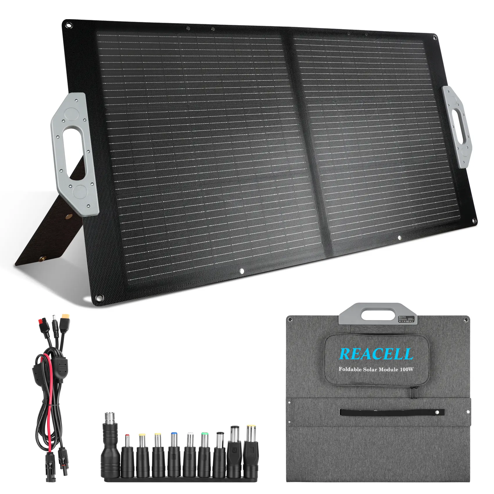 100W Portable Solar Panel, 18V Foldable Solar Panel, 23% High Efficiency Solar Panels with USB/DC/MC4 Output IP67 Waterproof for Outdoor Camping RV Trip