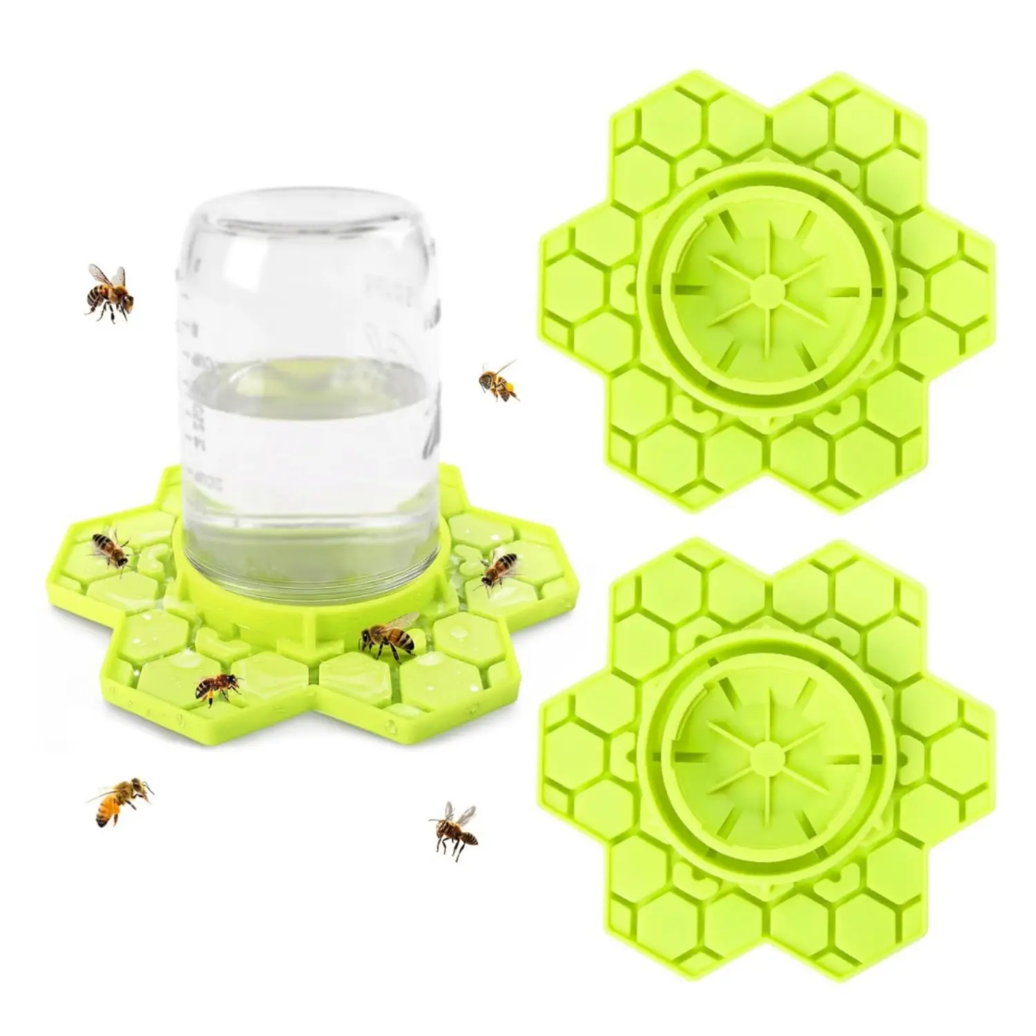 2Pcs Bee Feeder for Mason Jar, Silicone Bee Watering Station, Compatible with Regular and Wide Mouth, Bee Feeders for Hives, Beekeeping Supplies, Bee Waterer for Outside Garden(Yellow) Excluding Bottles - Home Improvement.