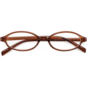 EyeconicFinds Y2K Retro Oval Blue Light Glasses for Women Fashion Small Face Eyewear Frame 90s Nerd Cosplay Eyeglasses Travel Accessory,Internet Celebrity Style B0258