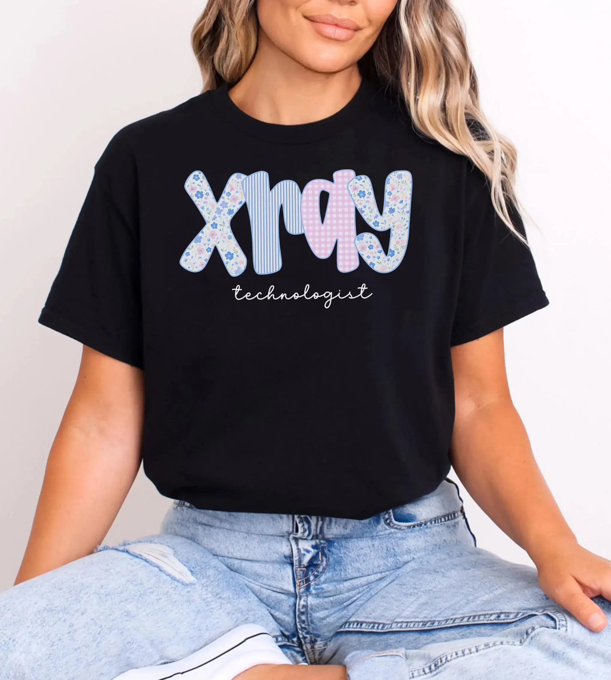 Xray Tech T-Shirt / Sweatshirt / Hoodie  , Floral X-Ray Technologist, Preppy Xray Tech, Radiology Grad Gift,  Cotton Crewneck