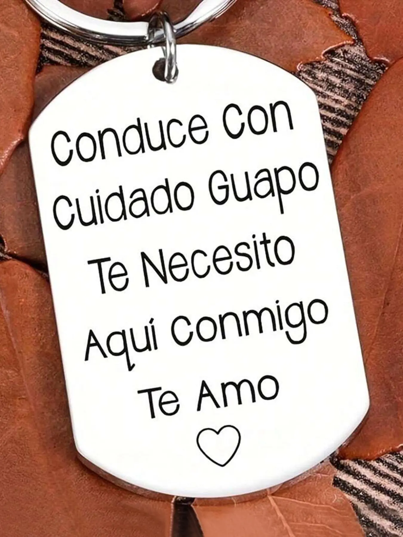 Slogan Pattern Keychain, Stainless Steel Keychain for Men & Women, Fashion Accessories for Daily Use, Trendy All-match & Exquisite Keychain for Birthday Gift