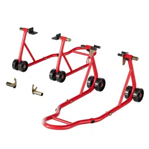 SPECSTAR Motorcycle Stands, 882 Lbs Capacity Front Rear Wheels Lift Combo with U+L Adjustable Swingarm Spool, Heavy Duty Paddock Stands for BMW Suzuki Yamaha Honda Kawasaki