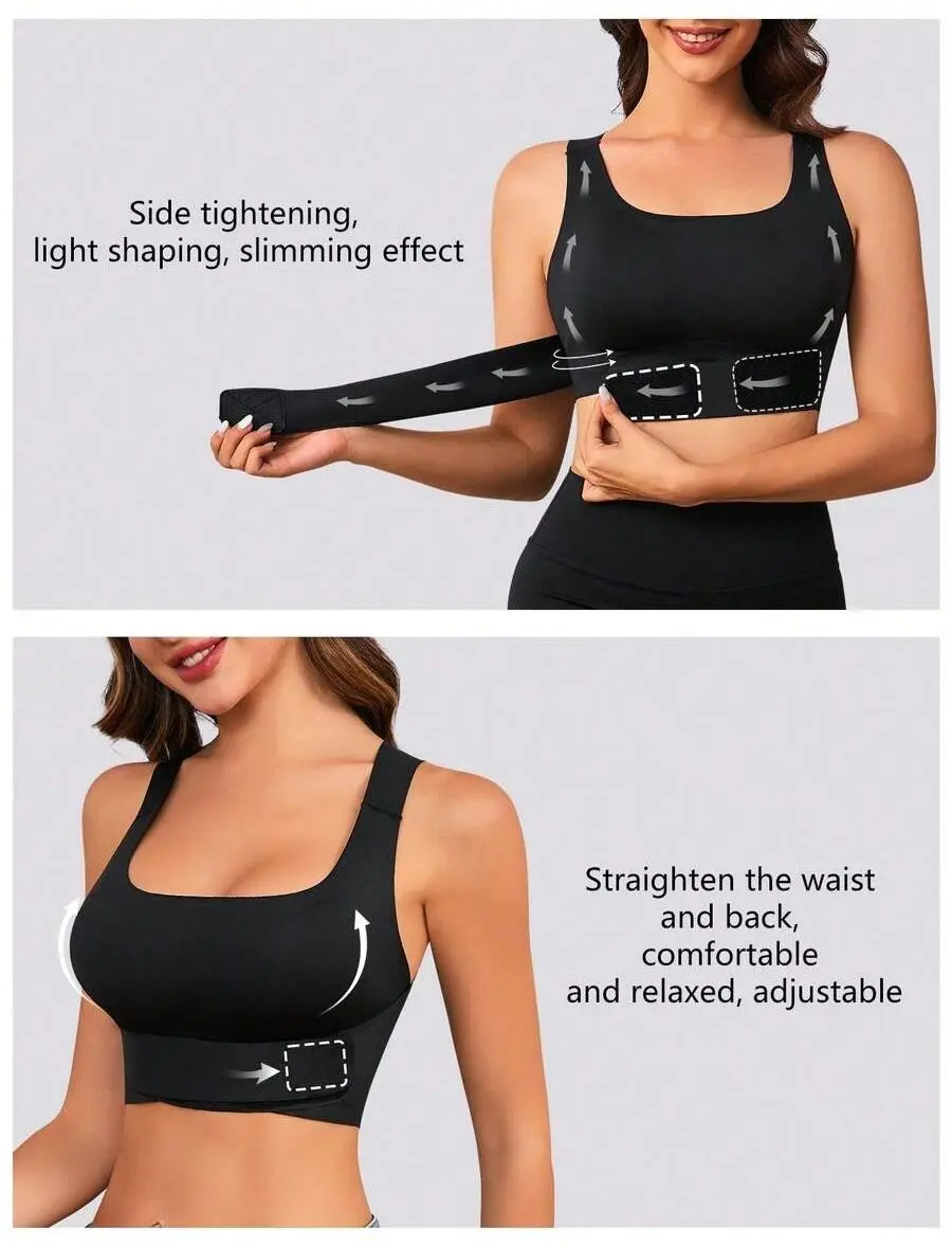 Women's Seamless Sports Bra Front Closure Racerback with Light Support and Removable Pads