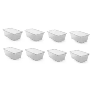 Life Story 6 Quart Rectangular Clear Plastic Protective Storage Shoe Box, 8 Pack