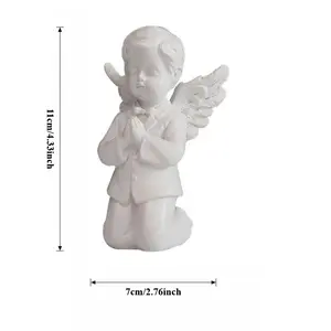 Creative Knee Leaning Cherub Resin Craft Ornament Home Angel Decoration