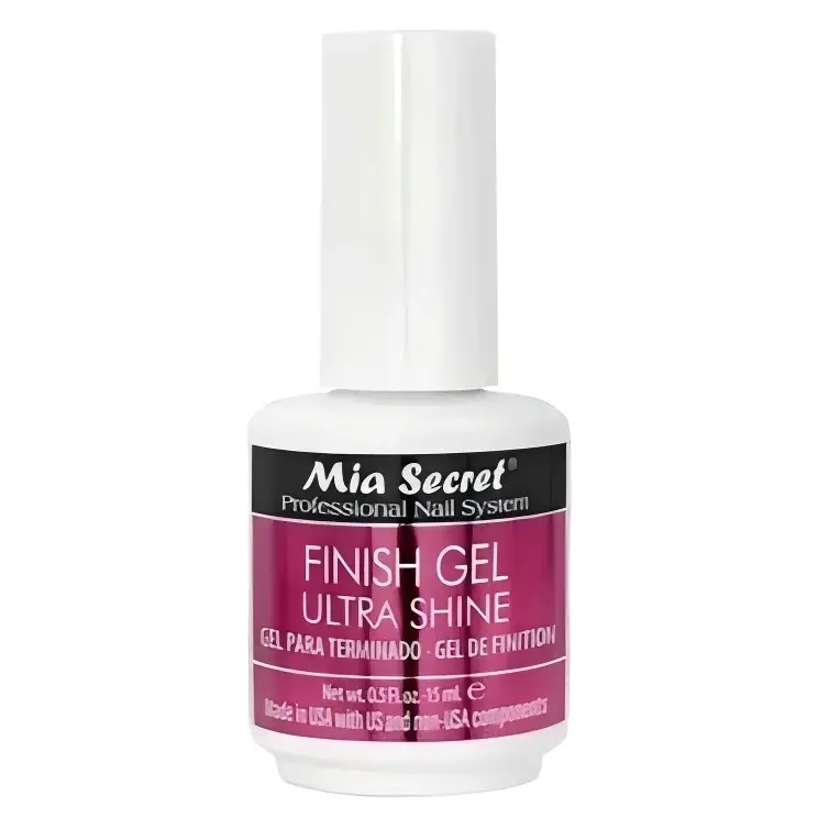 Mia Secret Ultra Shine Finish Gel, Professional Glossy Top Coat for High-Shine Manicures, Nail Care for Gel Nails at Home, 0.5 oz / 15 ml Bottle