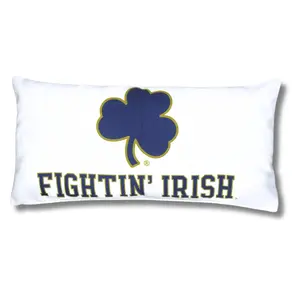 Notre Dame Pillow Cover - Officially Licensed Fighting Irish Shamrock Decor - 12x24" Cotton Canvas Lumbar Pillow Sham with Hidden Zipper for Easy Cleaning