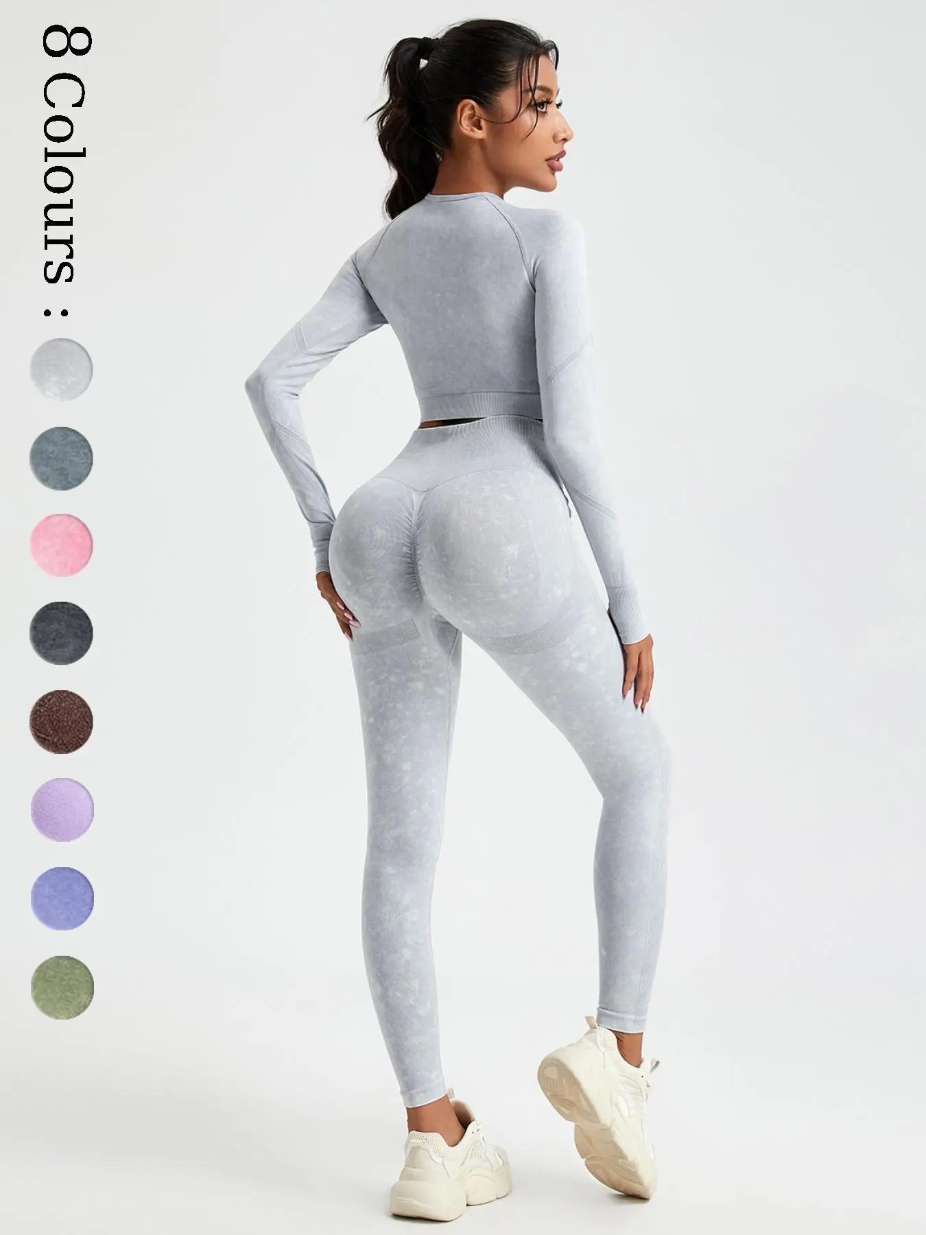 Women's Long Sleeve Tee & High Waist Leggings Two-piece Set, Casual Sporty Top & Skinny Pants for Daily Outdoor Wear, Ladies All Seasons Clothes, Sweatsuit Sets, Athleisure Wear Set, Sports activewear set, Yoga Wear