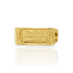 Last Supper Yellow Rectangular Ring  - 10K Yellow Gold