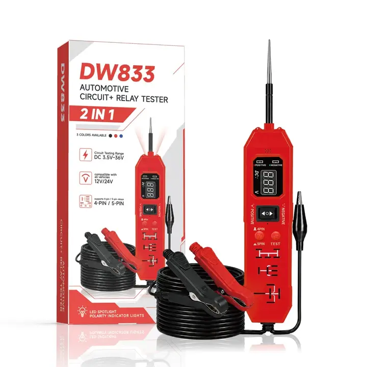 3 in 1 Power Circuit Probe Tester,Test Light,relay tester , Fuse & Voltage Tester,Automotive Circuit & Relay Tester,12V/24V Vehicle Electrical Diagnostic Probe,Voltage Polarity Continuity Short Circuit Detector for Auto Repair fast car circuit checker