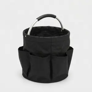 Foldable Garden Tool Bag with 6 Pockets, Portable Storage Basket Tote with Rounded Handle for Home, Office, Dormitory, Outdoor and Poolside Use