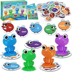 Torlam Sight Word Games,Frog stomp sets, Educational Flash Cards,Homeschool Supplies ,Phonics Learning Games，Family games with multiple participants,Party games,School holidays