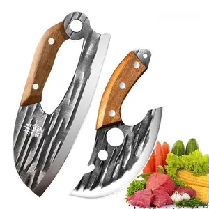 Stainless Steel Meat Cutting Knife Set, 2 Counts/set Durable Bone Cutter, Multipurpose Precision Cutting Knife for Home Kitchen, Stainless Steel Knives, Kitchenware Cooking, Chopper