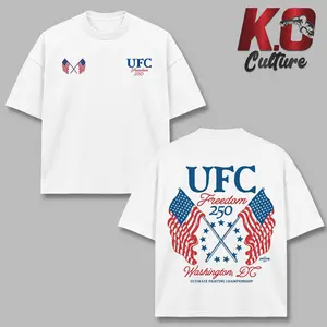 UFC Freedom 250 V2 Vintage Graphic T-Shirt, Patriotic Eagle MMA Fan Tee, Washington DC Fight Night Shirt, Retro Americana Freedom 250 Graphic Tee, Double Sided Combat Sports Apparel, Gift for MMA Fans