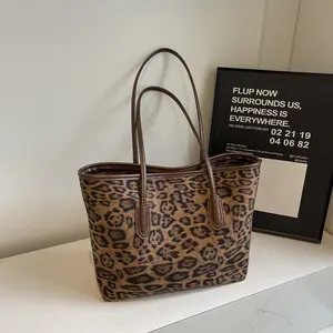 Leopard Shoulder Bag Soft & Lightweight Large Tote Purse Handbag Travel Satchel Gift for Women