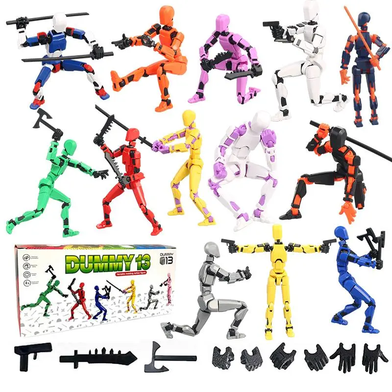 Action Doll Toy, 6 Counts/set 3D Trend Toy Model, Multi-joint Movable, DIY Assembled Digital Man Figure, Desktop Decoration Ornaments, Realistic Multi Jointed