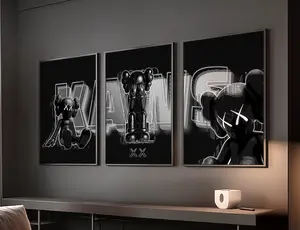 HYPEBEAST Wall Art Set of 3 Kaws Poster Trendy Wall Art Men Wall Decor Girls Room Wall Art Hypebeast Graffiti Kaws Prints Urban Wall Art