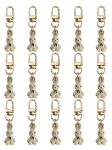5pcs Plush Bunny Keychain Set, Perfect for Bag Accessories & Party Favors, Unisex Gift Idea for Men and Women