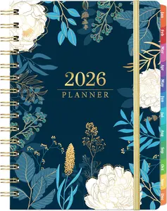 2026 Planner - Planner 2026, 2026 Planner Weekly and Monthly, Jan 2026 - Dec 2026, 6.4” X 8.5”, Twin-Wire Binding, Colorful Monthly Tabs, Inner Pocket, Elastic Closure, Holidays, Inspiring Quote Indeme