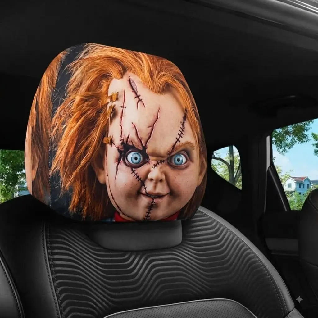 Set of 2 Personalized Chucky Killer Doll Vehicle Accessories