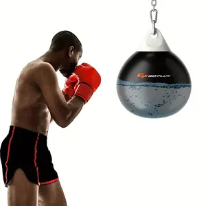 18" 110Lbs Heavy Water Filled Punching Aqua Training Boxing Bag For Home And Gym, Black