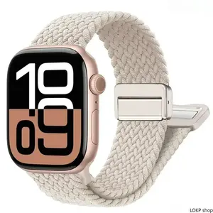 Elastic Nylon Woven Braided Magnetic Watch Band - Soft, Flexible, Breathable, Durable Replacement Strap with Magnetic Buckle, Fashion Accessory for Daily Casual & Outdoor Use