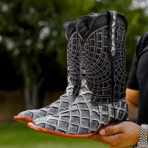 Eclipse Pirarucu Leather Boots - Square Toe