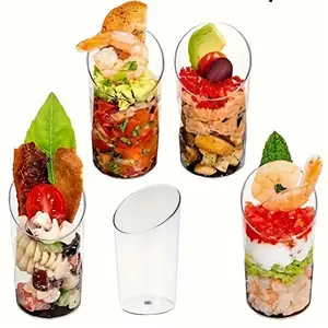 Transparent Plastic Cups for Pudding Jelly Ice Cream Desserts, Party Wedding Dining Supplies, Mini Appetizer Bowls for Restaurants