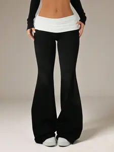 Women's Bell Bottom Yoga Pants, Comfortable Casual Wear, High Stretch Bottoms, Perfect for Daily Activities, Stylish and Functional Design, Ideal for Relaxing at Home