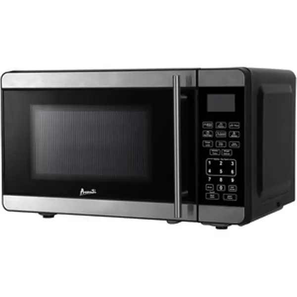 212 MAIN 0.7 ft. Countertop Microwave Oven - Stainless Steel, Compact Design, Kitchen Timer, Glass Turntable, Speed Defrost Setting, 1-Touch Controls, for Countertop Use