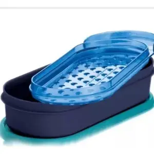 Handy Grater Box - Compact Design with Blue Lid and Black Base, Ideal for Food Preparation and Storage Vegetable Cutter Kitchen