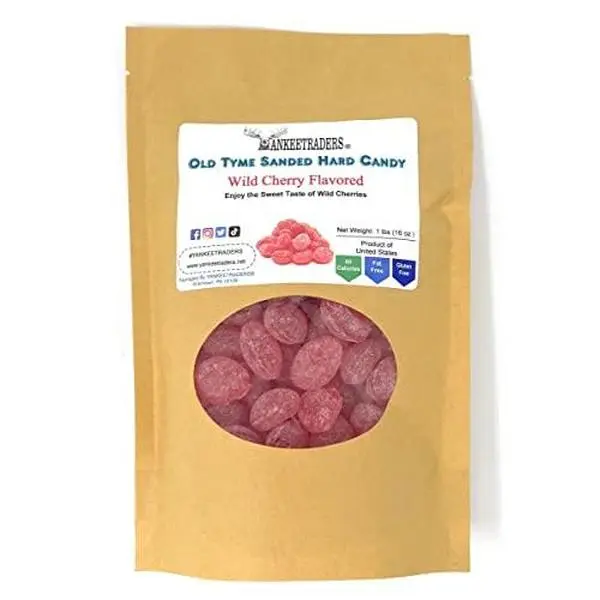 Yankee Traders Old Tyme Sanded Hard Candy, Cherry, 1 Pound