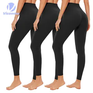 Viconow Black High Waisted Leggings for Women - Buttery Soft Workout Yoga Athletic Leggings Breathable Comfortable