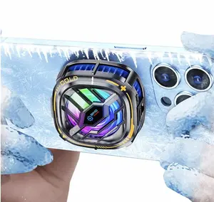 Magnetic Cell Phone Cooler, RGB Phone Cooling Fan Portable Lightweight Mobile Phone Cooling Fan, Phone Radiator with Temperature Display for Mobile Gaming,Tiktok Live Streaming