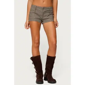 Ayvey Plaid Tailored Micro Shorts