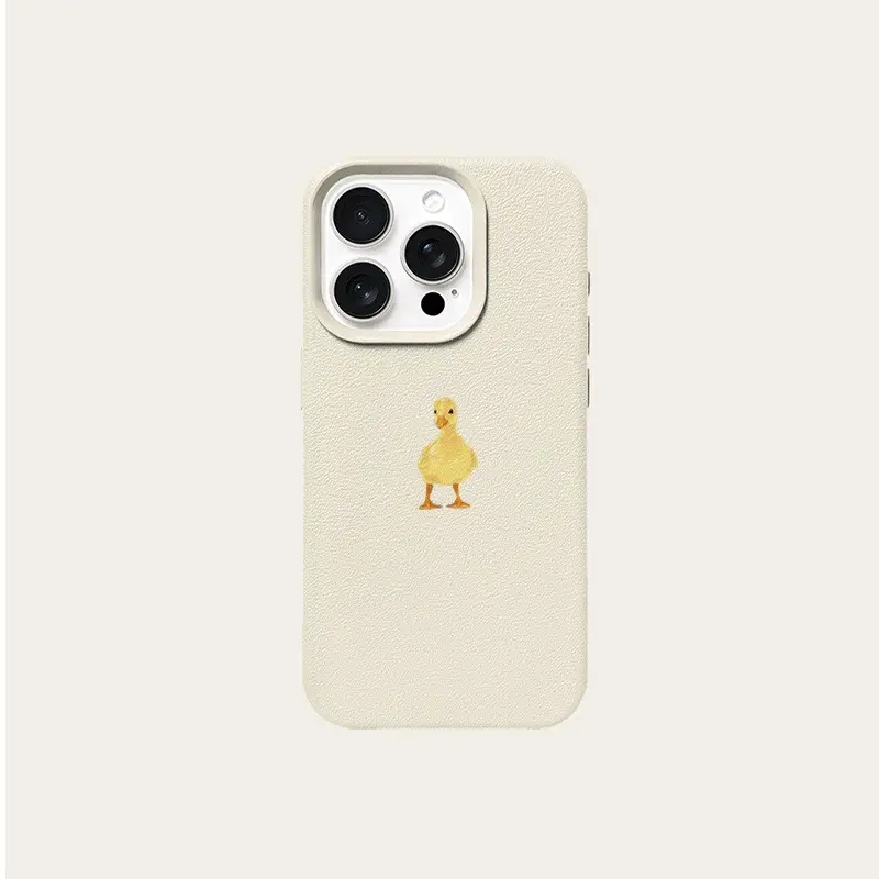 Cartoon Little Yellow Duck Lychee Texture Soft Smartphone Cover - Protective Handheld Devices Accessory for iPhone 11 Series, X Series, 17 Series with Drop Protection, Accessories