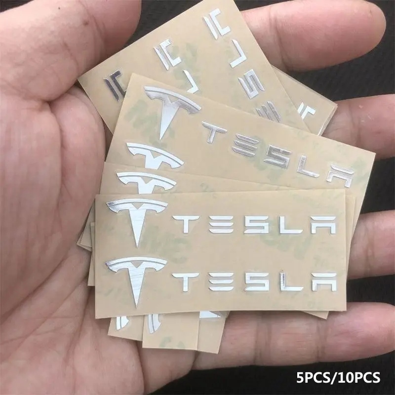 Tesla Car Metal Creative Stickers, Automotive Decals, Car Decals, Stickers for Cars, Adhesive Decals, Waterproof Decor Sticker for Model 3/s/x/y/juniper/roadster/2021/cybertruck, Durable & Stylish