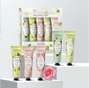 Floral&Fruity Hand Cream Set,5 Counts/set Moisturizing&Fast-absorbing Hand Cream,Nourishes All SkinTypes,Gifts Christmas with Lip Balms Creams hand care product Fragrance Moisturizing Hand Cream Classics cream hopblackfriday collagen hand cream