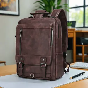 Retro Backpack with USB Function, Waterproof and Stylish Casual Backpack, Suitable for Commuting and Office, Can Accommodate 15.6-inch Laptops