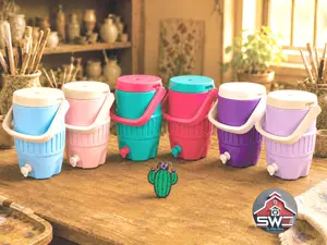 12oz Can Cooler with Straw Lid, Handle & Cactus Can Opener Charm