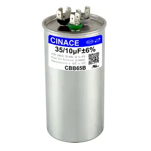CINACE 35/10uF CBB65 Dual Run Capacitor, 370/450VAC 50/60Hz, for Air Conditioner AC Motor Fan, Condenser, Heat Pump HVAC, Ice Maker, Air Cooler Appliances