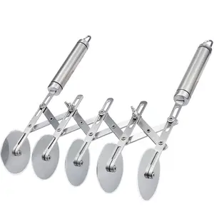 Stainless Steel Multi-Wheel Pastry Cutter, Pizza & Dough Roller Slicer with Sharp Blades, Time-Saving Kitchen Baking Tool