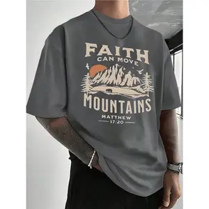 PAYEAH Faith Can Move Mountains T-Shirt Heavy Cotton T ShirtMen's Casual Cotton Short Sleeve T-Shirt – Basic Summer Tee For Men (S-XXXL) Cotton , Vintage, Cotton, Cotton Shirts, Graphic Tees, Romwe, Funny T Shirts, Graphic Tees, Western, White Graphic Tee